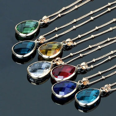 12 Crystal Birthstone Waterdrop Necklace-Your Soul Place